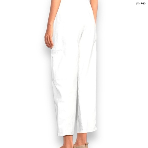 Eileen Fisher White Organic Cotton Hemp Crop Pants Cargo Size S EUC - Picture 3 of 11